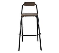 Taburete de Bar con Respaldo para Que los Adultos se sienten cómodamente en la Cocina o en el Bar de casa. Ideal para encimeras, Islas y mesas Altas (Negro, Altura del Asiento 70 cm)