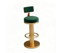 Taburete De Bar Con Respaldo, Taburete De Bar De Altura Ajustable, Rotación De 360°, Taburete Alto Para Mostrador De Bar/cajero, Base De Metal, Adecuado Para Islas De Coci Green 65-80cm (25.6-31.5in)