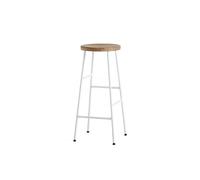 Taburete de Bar Cornet Alt.75 Blanco Crema/Roble Aceitado