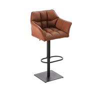 Taburete de bar damaso tapizado en cuero sintético 45x64x88-113 cm