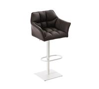 Taburete de bar damaso tapizado en cuero sintético 45x64x88-113 cm