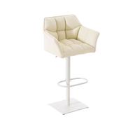 Taburete de bar damaso tapizado en cuero sintético 45x64x88-113 cm