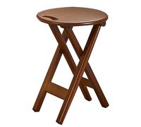 Taburete de Bar de Bambú Plegable Sin Respaldo, Taburete de Desayuno Portátil con Asa y Reposapiés, Silla Plegable Resistente para Cocina, Picnic, Jardín(43 cm/17 Inch)