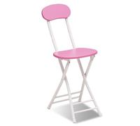 Taburete de bar de cocina de altura moderna 18 Inch Portable Folding Stool, Folding Tall Bar Stool with Backrest & Footrest, Kitchen Breakfast Stool for Fishing Hiking Gardening Travel BBQ(Pink)