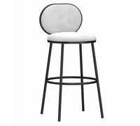 Taburete de bar de cocina de altura moderna Breakfast Bar Stools Counter Height Bar Stool Upholstered Velvet Barstools Metal Frame High Back Bar Chairs for Home and Kitchen(Black Leg Beige Pad,65cm/25