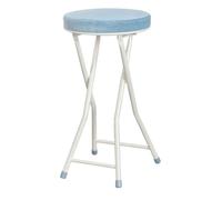 Taburete de bar de cocina de altura moderna Folding Breakfast Bar Stools, 24in Portable Backless Counter Height Bar Chair, Round Padded Kitchen Bar Stool, Foldable High Stool(Blue)