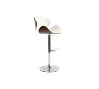 Taburete de bar de diseño blanco y madera oscura WALNUT