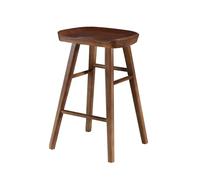 Taburete De Bar De Madera Maciza, Asiento Ergonómico con Reposapiés, Altura De Mostrador, Sin Respaldo Y Sin Brazos, Ideal For Bistró, Cafetería, Comedor, Cocina, Isla, Oficina(Marrón,40x55cm)