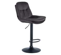 Taburete de bar de terciopelo laurel negro 54x46x94 cm