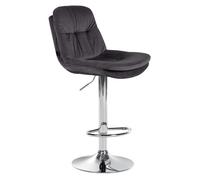 Taburete de bar de terciopelo laurel negro 54x46x94 cm