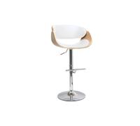 Miliboo - Taburete de Bar diseño Blanco y Madera Clara Bent