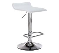 CLP Taburete Dyn En Cuero Sintético I Silla Alta De Bar Regulable en Altura & Giratorio I Taburete Alto con Reposapiés, Color:Blanco