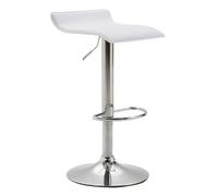 Taburete De Bar Dyn En Cuero Sintético I Taburete Alto Regulable En Altura & Giratorio I Silla Alta De Bar con Base De Metal I Color:, Color:Blanco, Color del Marco:Cromado