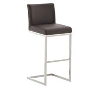 CLP Taburete de Bar Paros en Estilo cantiléver I Taburete tapizado en Cuero sintético I Silla Alta con Respaldo & reposapiés, Color:marrón