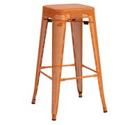 Taburete de bar fletcher metal naranja 43x43x77 cm