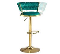 Taburete de bar giratorio ajustable con respaldo bajo y reposapiés, rotación de 360° para isla de cocina y comedor