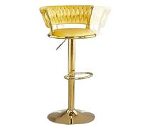 Taburete de bar giratorio ajustable con respaldo bajo y reposapiés, rotación de 360° para isla de cocina y comedor