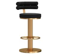 Taburete de bar giratorio ajustable de terciopelo con respaldo alto, elevación hidráulica, diseño moderno, base redonda resistente para el hogar y la cocina