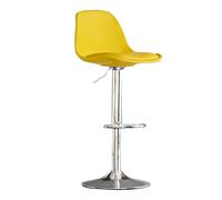 Taburete de bar giratorio de altura ajustable con respaldo, diseño moderno de poliuretano para encimera de isla de cocina, 1 pieza