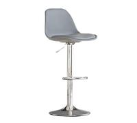 Taburete de bar giratorio de altura ajustable con respaldo, diseño moderno, piel sintética para encimera de isla de cocina, 1 pieza
