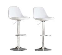Taburete de bar giratorio de altura ajustable con respaldo, diseño moderno, piel sintética para encimera de isla de cocina, 1 pieza