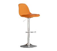 Taburete de bar giratorio de altura ajustable con respaldo, silla de isla de cocina de piel sintética de diseño moderno, 1 pieza