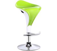 Taburete de bar giratorio de altura ajustable con respaldo y reposapiés, silla de comedor sin brazos, para isla de cocina, color verde, base de 41 cm, taburete moderno de plástico para desayunar