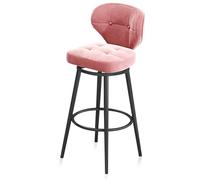 Taburete de bar giratorio de terciopelo moderno, silla de altura de mostrador con marco negro, elegante taburete de bar para isla de cocina, comedor, bar en casa, 65 cm, unidad individual