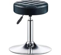 Taburete de bar giratorio industrial vintage con altura ajustable y asiento de piel sintética verde para silla de oficina o dentista de 23 a 31 pulgadas de altura