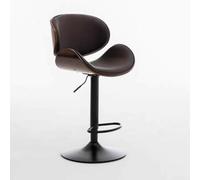 Taburete de bar giratorio, silla tapizada de poliuretano ajustable con respaldo y reposapiés, diseño moderno para encimera de cocina