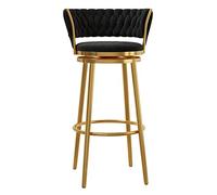 Taburete De Bar Giratorio, Taburete De Bar De Terciopelo con Respaldo Alto, Reposapiés Y Patas De Metal Dorado, Silla De Comedor para Desayuno para Cocina, Comedor, Salón(Tamaño:Altura del Asiento