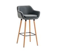 Taburete de bar grant tapizado en cuero sintético 46x55x99 cm