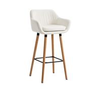 Taburete de bar grant tapizado en cuero sintético 46x55x99 cm