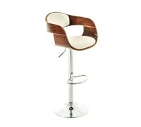 Taburete de bar kingston simil cuero nogal/blanco 48x50x88 cm