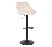 Taburete de bar lazio en terciopelo tela crema 49x46x83 cm