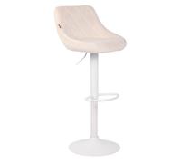 Taburete de bar lazio en terciopelo tela crema 49x46x83 cm