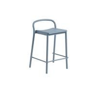 Taburete de Bar Linear de Acero, 65 Cm, Azul Pálido