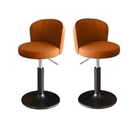 Taburete de bar moderno de metal con altura ajustable en piel sintética, perfecto para cocina, isla, restaurante, bar y terraza (baja edad A)