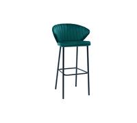 Taburete de bar moderno terciopelo azul petróleo 78 cm DALLY