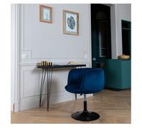 Taburete de bar nolan en terciopelo azul