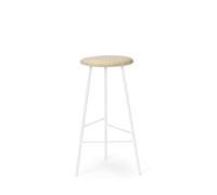 Taburete de Bar Nórdico Cálido Pebble H76 Fresno/ Blanco