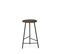 Taburete de Bar Nórdico Pebble H65 Cálido en Roble Ahumado/ Negro
