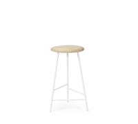 Taburete de Bar Nórdico Pebble H65 Fresno/ Blanco
