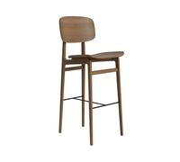 Taburete de Bar NY11 con Respaldo, 75 cm de Alto, Roble Ahumado Claro