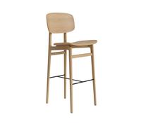 Taburete de Bar NY11 con Respaldo, 75 cm de Alto, Roble Natural