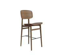 Taburete de Bar NY11 con Respaldo H65 Roble Ahumado Claro