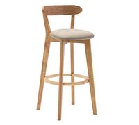 Taburete de Bar para el hogar nórdico, Barra de Cocina de Madera Maciza, sillas de Bar, Sala de Estar, cafetería, Taburete Alto con Funda de Asiento extraíble y reposapiés de Madera Maciza