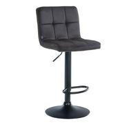 Taburete de bar peru terciopelo negro 47x46x94 cm