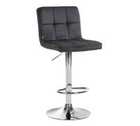 Taburete de bar peru terciopelo negro 47x46x94 cm