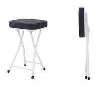 Taburete de bar plegable acolchado de cuero sin respaldo, taburete cuadrado portátil para dormitorios, salas de juegos y cocinas, altura del asiento